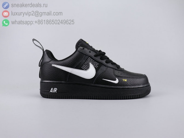 NIKE AIR FORCE 1 LOW JDI BLACK WHITE LEATHER UNISEX SKATE SHOES
